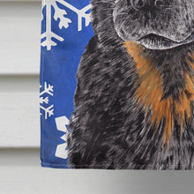 Load image into Gallery viewer, 28 x 40 in. Polyester Australian Cattle Dog Winter Snowflakes Holiday Flag Canvas House Size 2-Sided Heavyweight