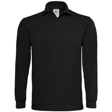Load image into Gallery viewer, B&amp;C Mens Heavymill Cotton Long Sleeve Polo Shirt (Black)