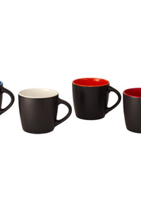 Bullet Riviera Ceramic Mug (Solid Black/Red) (3.3 x 3.5 inches)