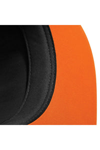 Beechfield Unisex 5 Panel Contrast Snapback Cap (Black/ Orange)