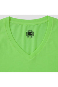 Russell Mens Short Sleeve V-Neck HD T-Shirt (Green Marl)