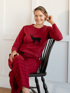 Womens Reindeer Flannel Set