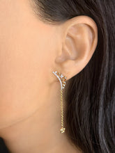 Load image into Gallery viewer, Starry Cascade Tiara Diamond Drop Earrings in 14K Yellow Gold Vermeil on Sterling Silver