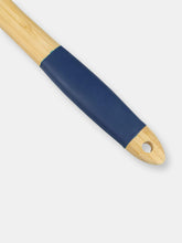 Load image into Gallery viewer, Michael Graves Design Flat Bamboo Spatula with Indigo Silicone Handle