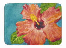 Load image into Gallery viewer, 19 in x 27 in Coral Hibiscus by Malenda Trick Machine Washable Memory Foam Mat