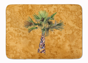 19 in x 27 in Palm Tree on Gold Machine Washable Memory Foam Mat