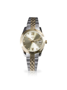 Scarlette ES4949 Elegant Japanese Movement Fashionable Mini Three-Hand Date Two-Tone Stainless Steel Watch