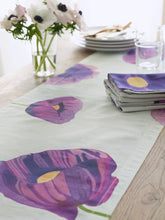 Load image into Gallery viewer, Table Runner: Purple Poppies on Snow