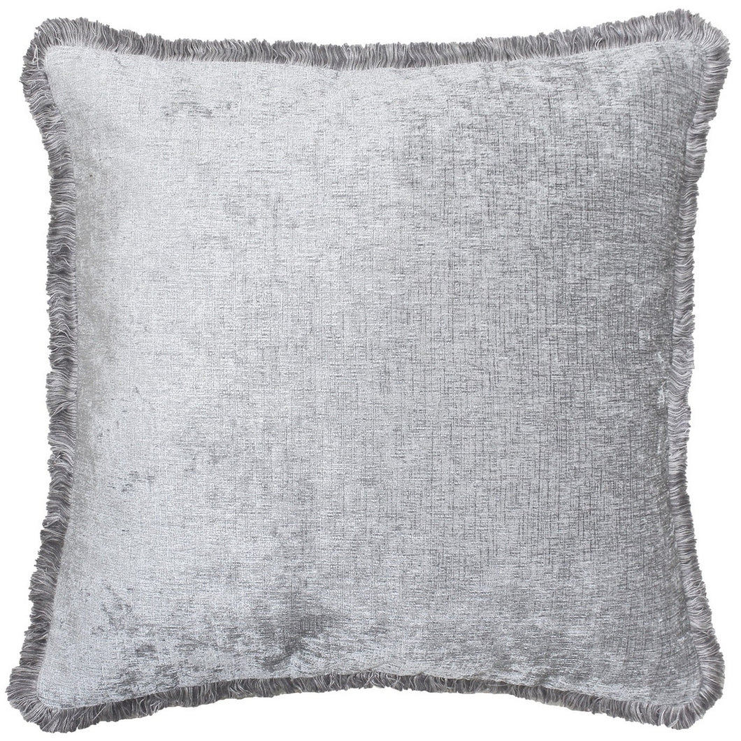 Riva Home Astbury Fringed Square Cushion Cover (Silver) (20 x 20in)