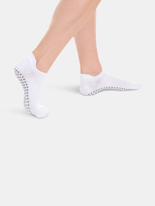 Riley Tab Back Grip Sock - White/Grey