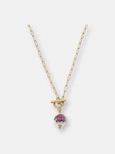 Load image into Gallery viewer, Taley Porcelain Rose T-Bar Necklace