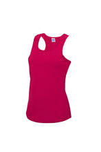 Load image into Gallery viewer, Just Cool Girlie Fit Sports Ladies Vest/Tank Top - Hot Pink