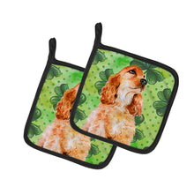 Load image into Gallery viewer, Cocker Spaniel St Patrick&#39;s Pair of Pot Holders