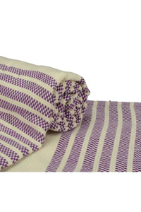 A&R Towels Hamamzz Peshtemal traditional Woven Towel (Purple/Cream) (One Size)