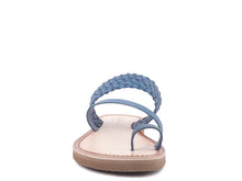Load image into Gallery viewer, Isidora Blue Braided Leather Flat Sandal