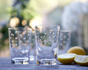A Set Of Six Crystal Tumblers With Stars Design