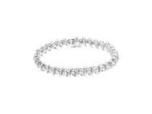 Load image into Gallery viewer, .925 Sterling Silver 3 Cttw Diamond &quot;S&quot; Link Bracelet