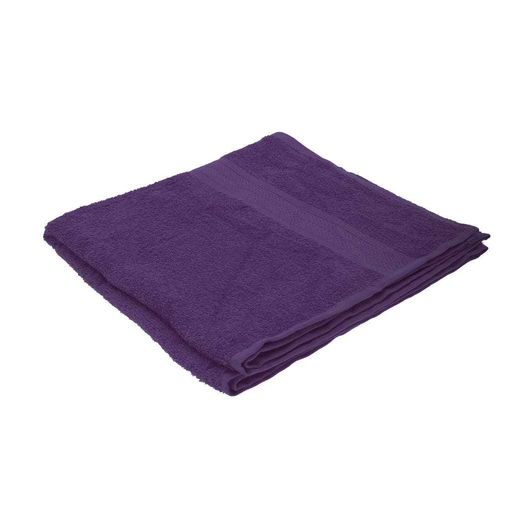 Jassz Plain Bath Towel  (Pack of 2) (Aubergine) (One Size)
