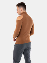 Load image into Gallery viewer, Cashmere Shoulder Cut-Out Turtleneck Sweater
