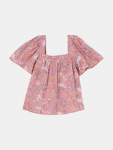 Load image into Gallery viewer, Fifi Top Pink Exotic Floral Block Print
