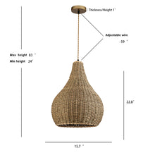 Load image into Gallery viewer, Annika 1-Light Brown Pendant Design Pendant Light With Rattan Shade