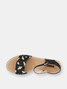 Cati Black Espadrille Wedge Sandals