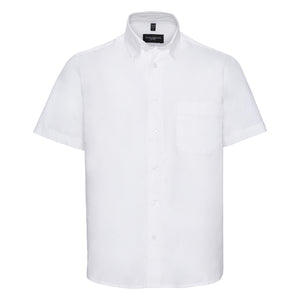 Russell Collection Mens Short Sleeve Classic Twill Shirt (White)