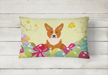 Load image into Gallery viewer, 12 in x 16 in  Outdoor Throw Pillow Easter Eggs Corgi Canvas Fabric Decorative Pillow