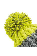 Load image into Gallery viewer, Beechfield Unisex Adults Apres Cuffed Beanie (Light Gray/Citron)