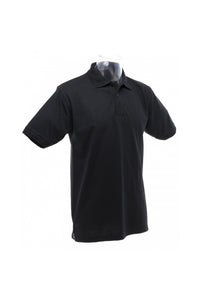 UCC 50/50 Mens Heavweight Plain Pique Short Sleeve Polo Shirt (Black)