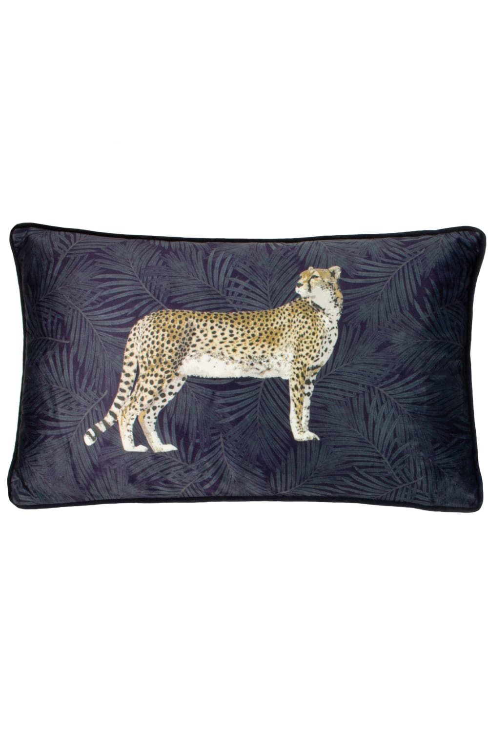 Paoletti Cheetah Forest Throw Pillow Cover (Navy) (One Size)