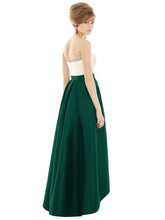 Load image into Gallery viewer, Strapless Satin High Low Dress with Pockets - D699