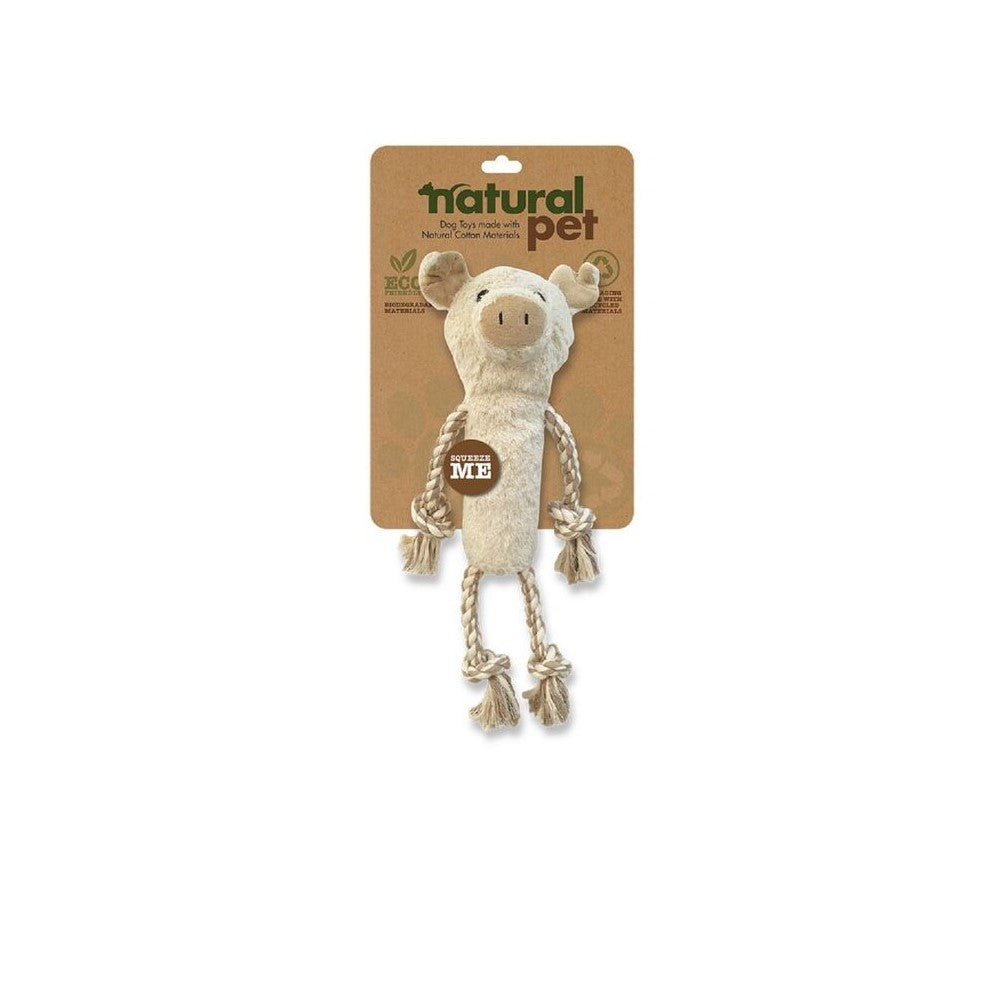 Natural Pet Pig Dog Toy (Cream) (34cm x 7cm x 18cm)