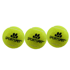 Sportspet Tennis Ball (Pack Of 3) (Yellow) (M)