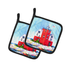 Load image into Gallery viewer, Lighthouse on the rocks Harbour Pair of Pot Holders