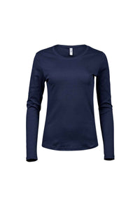 Tee Jays Womens/Ladies Interlock Long-Sleeved T-Shirt (Navy)