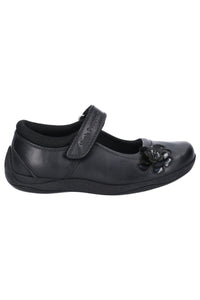 Hush Puppies Girls Jessica Patent Leather School Shoe (Black)