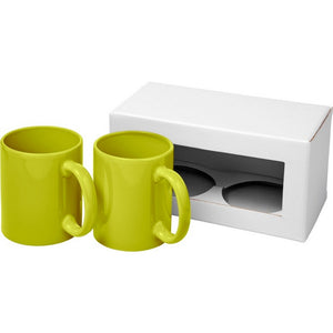 Bullet Ceramic Mug (2 Piece Gift Set) (Lime) (One Size)