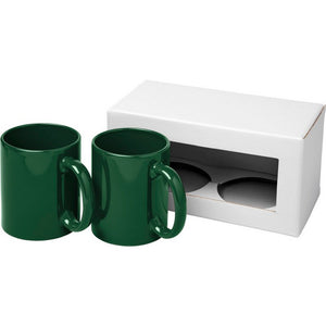 Bullet Ceramic Mug (2 Piece Gift Set) (Green) (One Size)