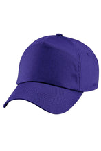 Load image into Gallery viewer, Plain Unisex Junior Original 5 Panel Baseball Cap - Purple