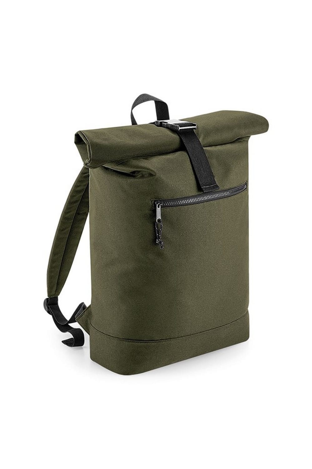 Rolled Top Recycled Backpack - Military Green