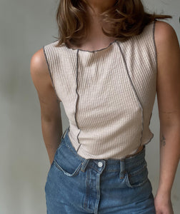 "DJERBA" STITCH TRIM TOP