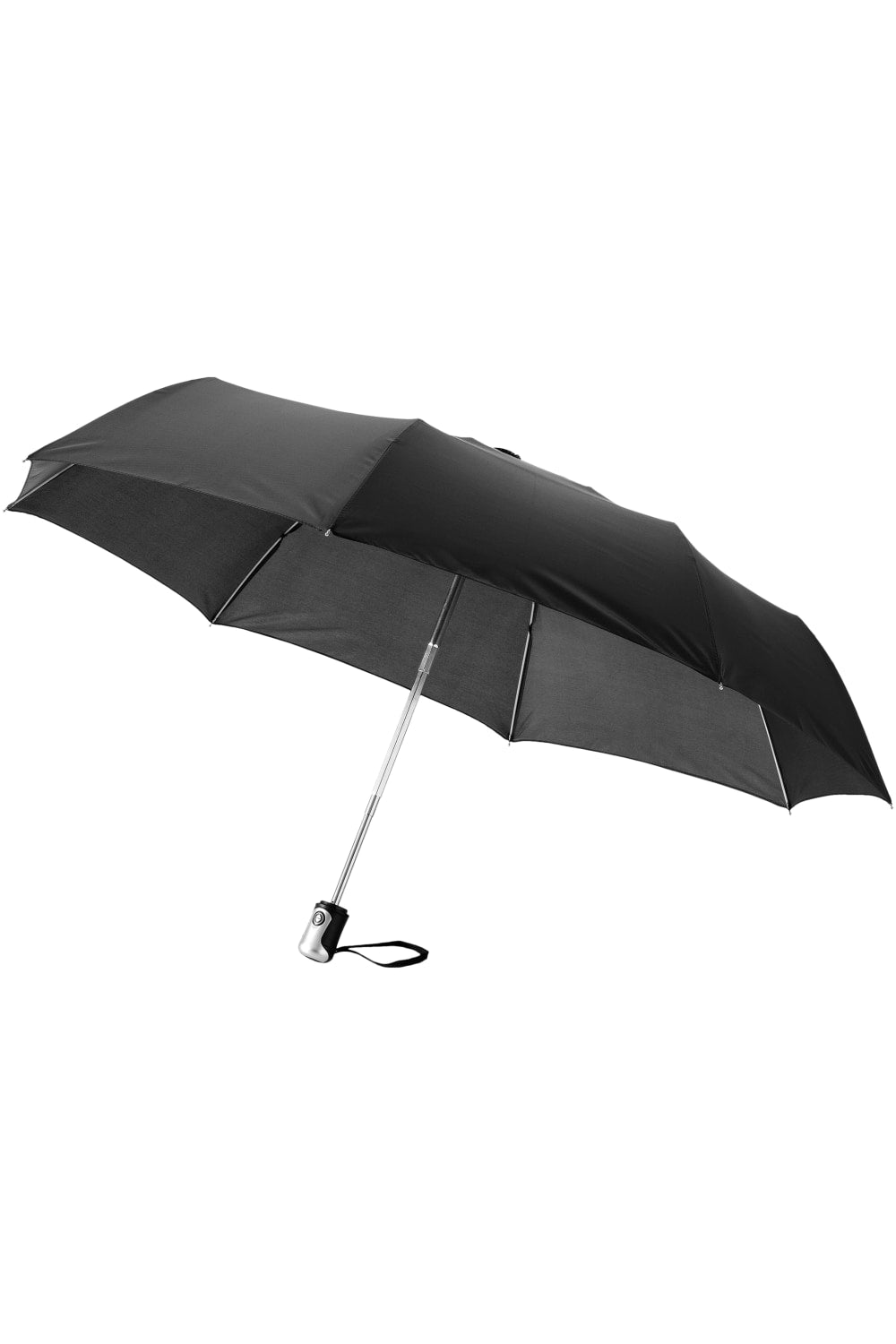 Bullet 21.5in Alex 3-Section Auto Open And Close Umbrella (Solid Black) (One Size)