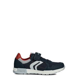 Boys Alfier Leather Sneakers - Navy/Red