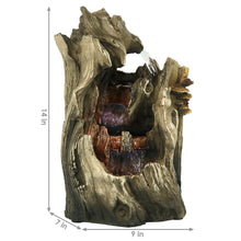 Load image into Gallery viewer, Cascading Caves Waterfall Water Tabletop Fountain Feature w/ LED