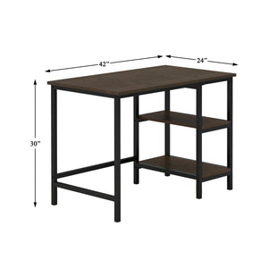 Rectangular Metal Frame Writing Desk And Chair - Black
