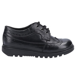 Hush Puppies Girls Felicity Leather School Shoes (Black)