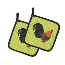 Load image into Gallery viewer, Dutch Bantam Chicken Green Pair of Pot Holders