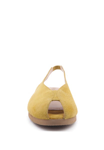 Oriana Mustard Slingback Flat Sandals