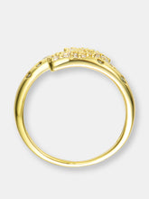 Load image into Gallery viewer, Gold Plated Clear Cubic Zirconia Bypass Ring